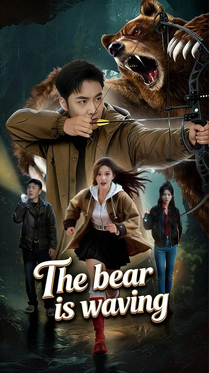 The bear is waving