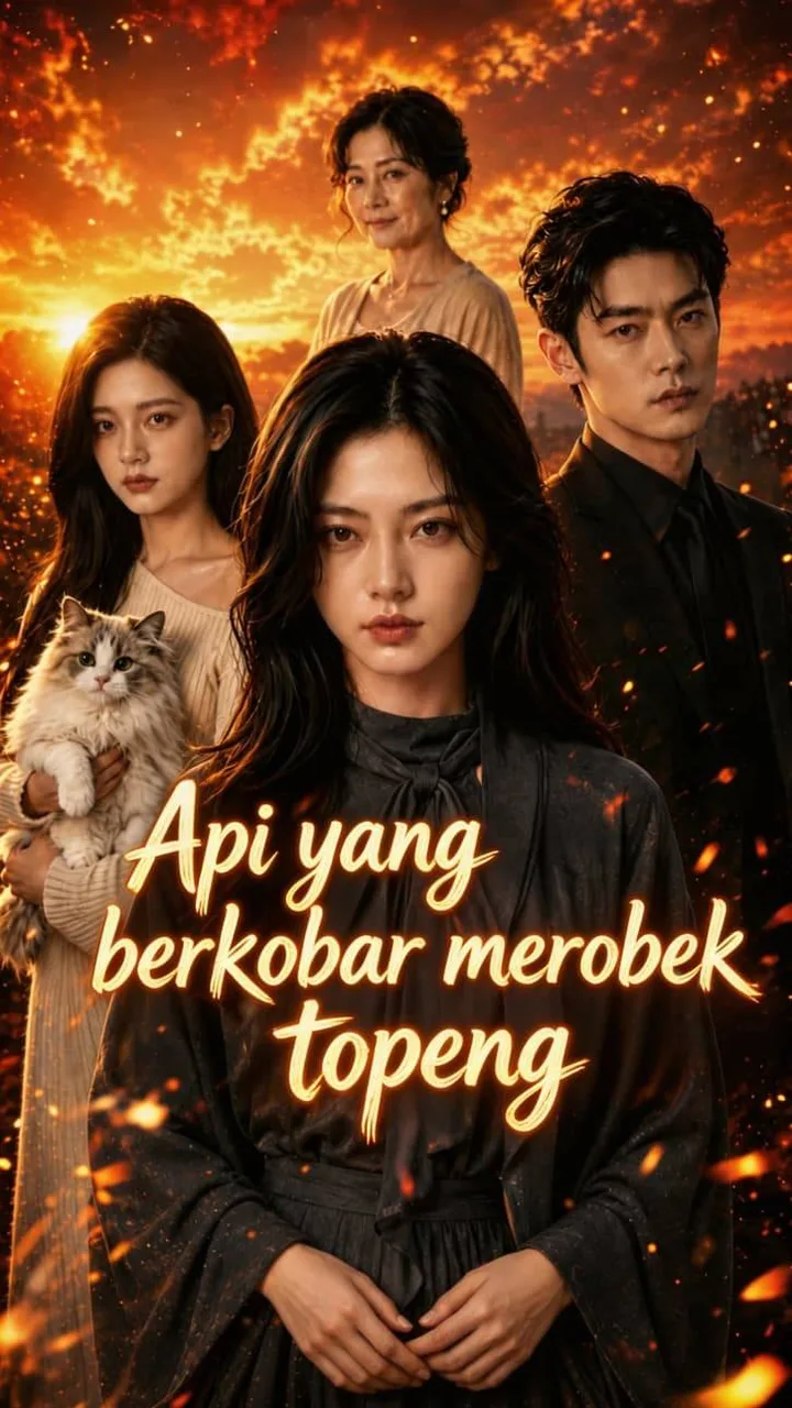 Api yang berkobar merobek topeng