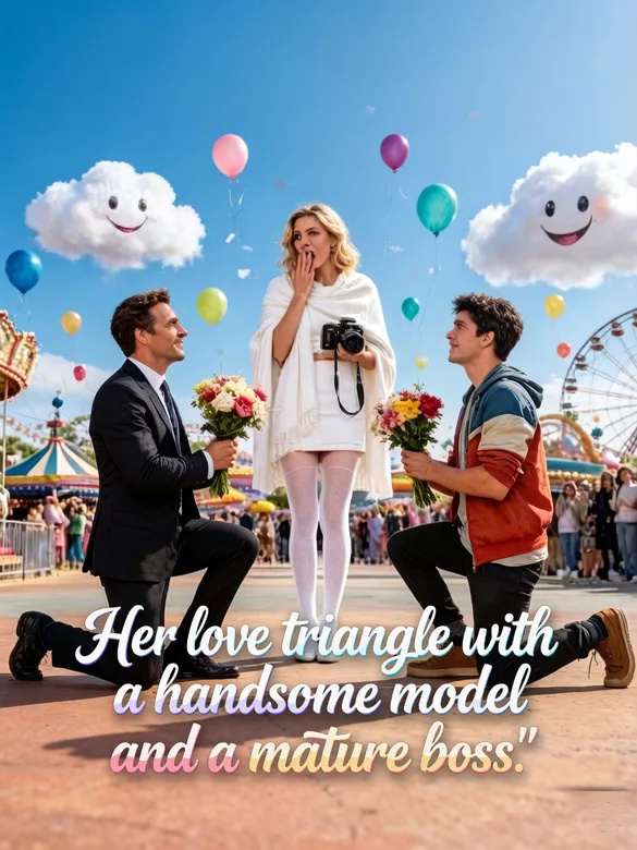 Her love triangle with a handsome model and a mature boss