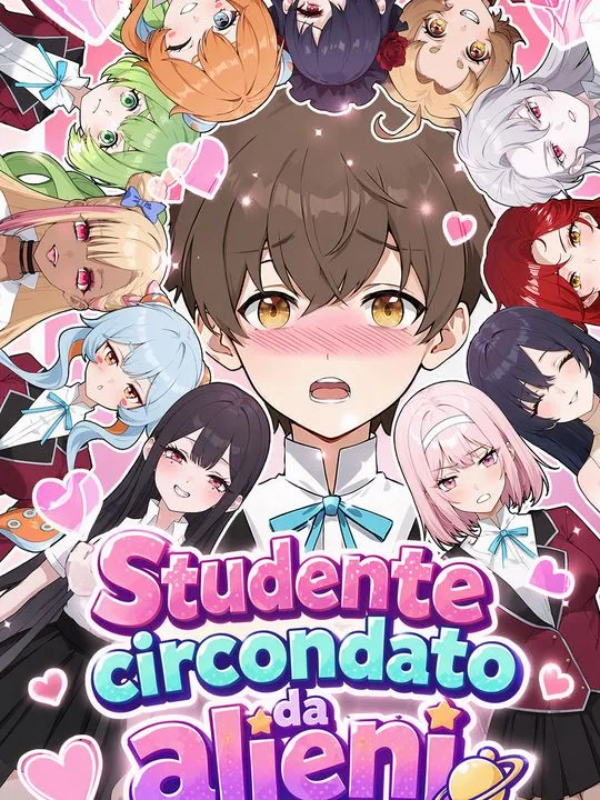 Studente circondato da alieni